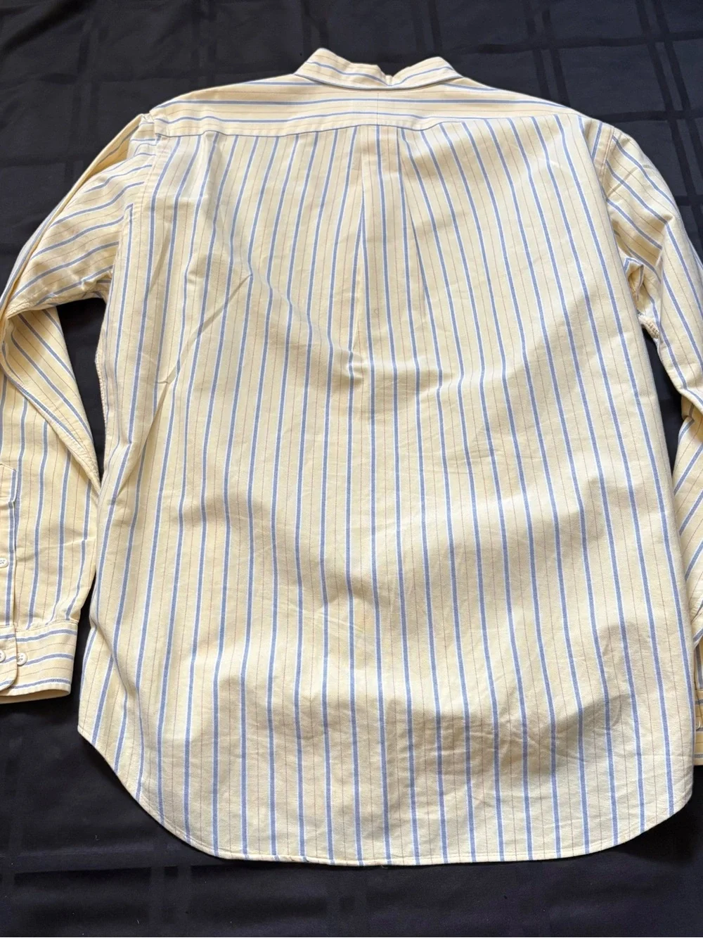 Vintage RALPH LAUREN Oxford Shirt Mens Yellow Stripe Classic Fit Size:15.5